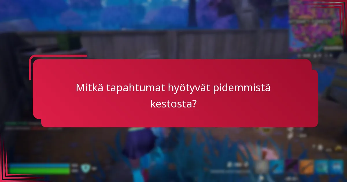 Mitkä tapahtumat hyötyvät pidemmistä kestosta?